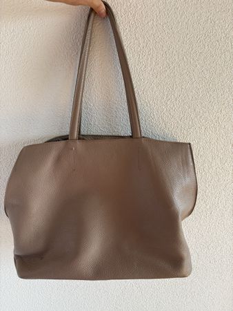 Handtasche Leder beige geräumig guter Zustand Gebraucht