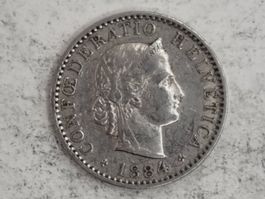 20 rappen 1884 Super Erhaltung