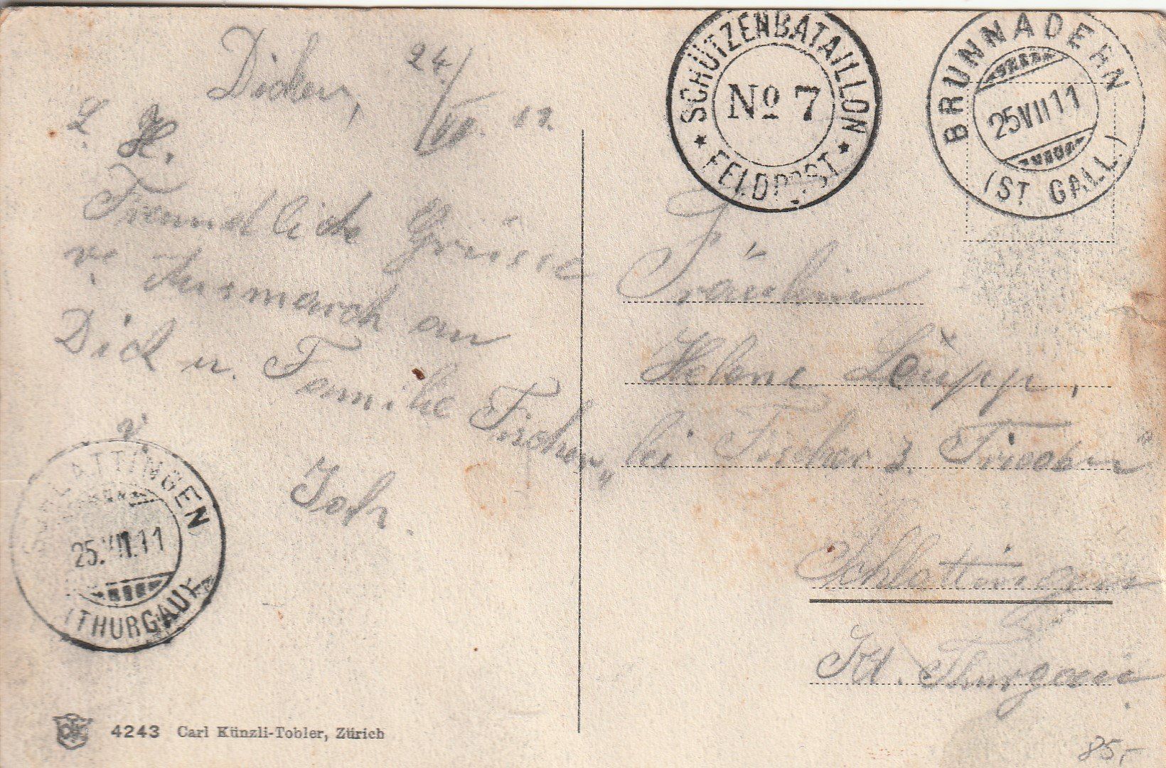 Ansichtskarten: Dicken (St.Gallen) Feldpoststempel 1911 – Gebraucht aus uttwil von Koehlerfred 1