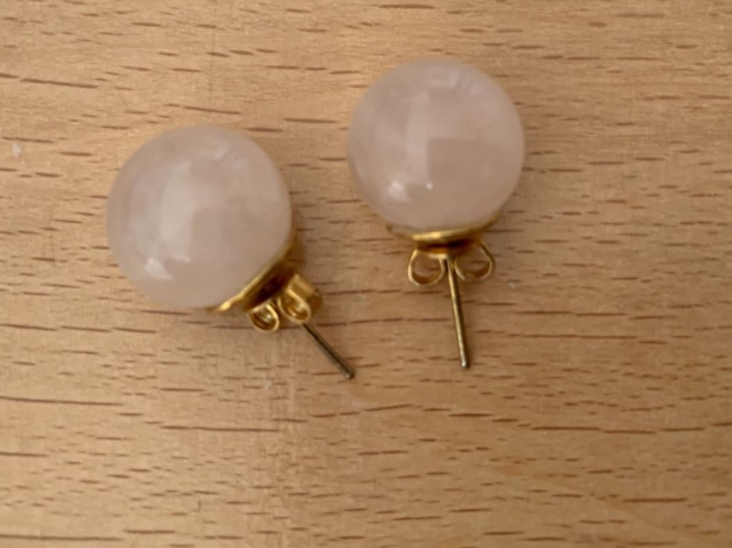 Orecchini pendenti & Orecchini a lobo: Ohrstecker Rosenquarz, 13mm – Nuovo (secondo la descrizione) da Worb venduto da farben20zauber