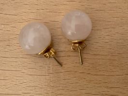 Ohrstecker Rosenquarz, 13mm