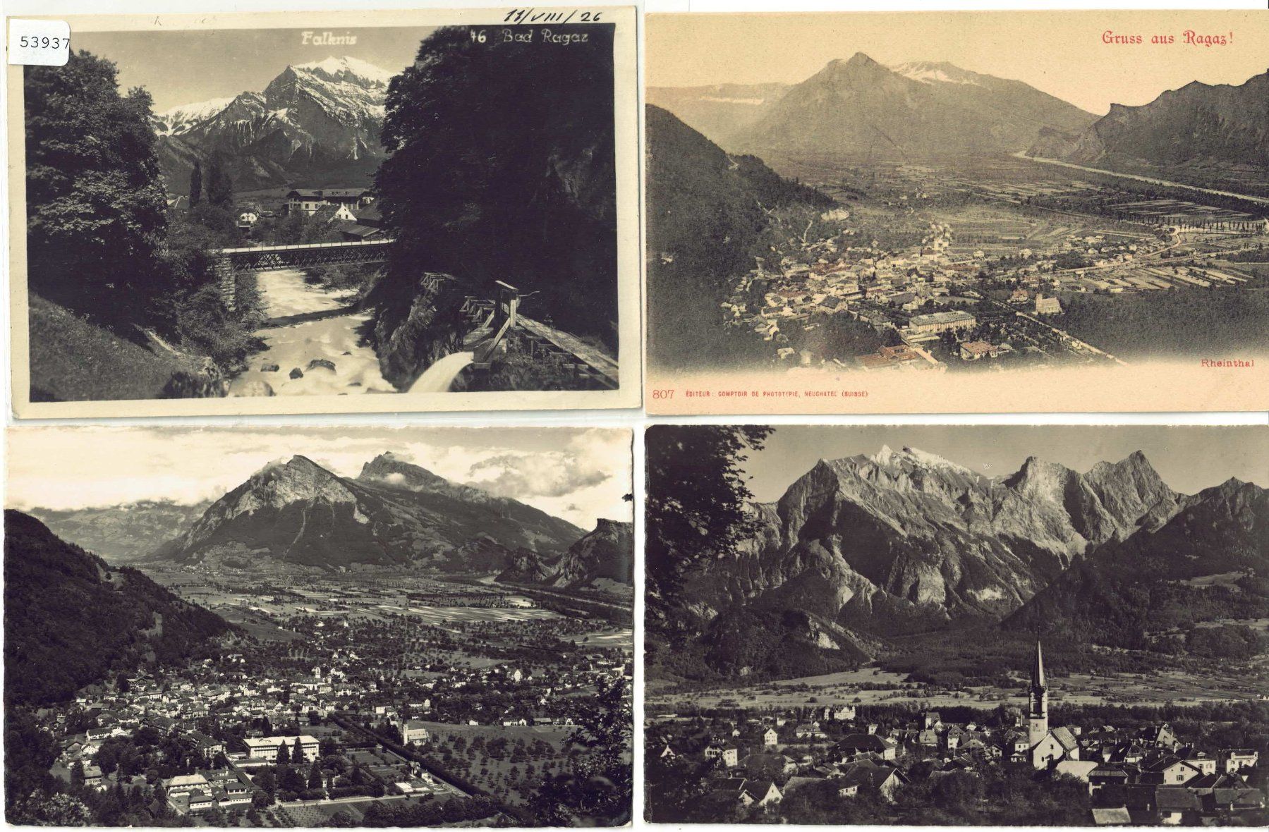 Ansichtskarten: 4 AK - Bad Ragaz – Gebraucht aus Ettingen von Kartenplanet