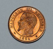 Monnaie Deux Centimes Napoléon top III 1854 Empire Français