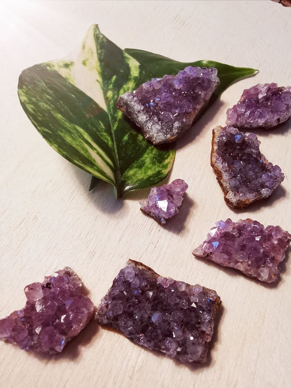 Minerali & Pietre curative: 7 kleine Amethyst Drusen Stücke – Nuovo e nell'imballaggio originale da Dierikon venduto da Buntspecht-10 2
