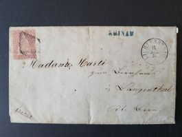 1856, Schöner Faltbrief mit Strubel 15 Rp
