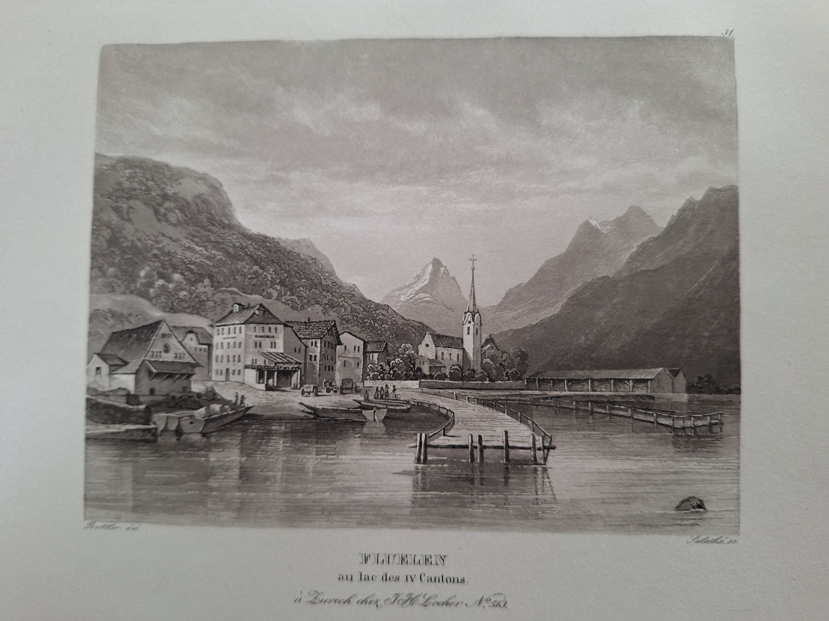 Incisioni: FLUELEN  LAC DES 4 CANTONS – Usato da Bevaix venduto da bohrap