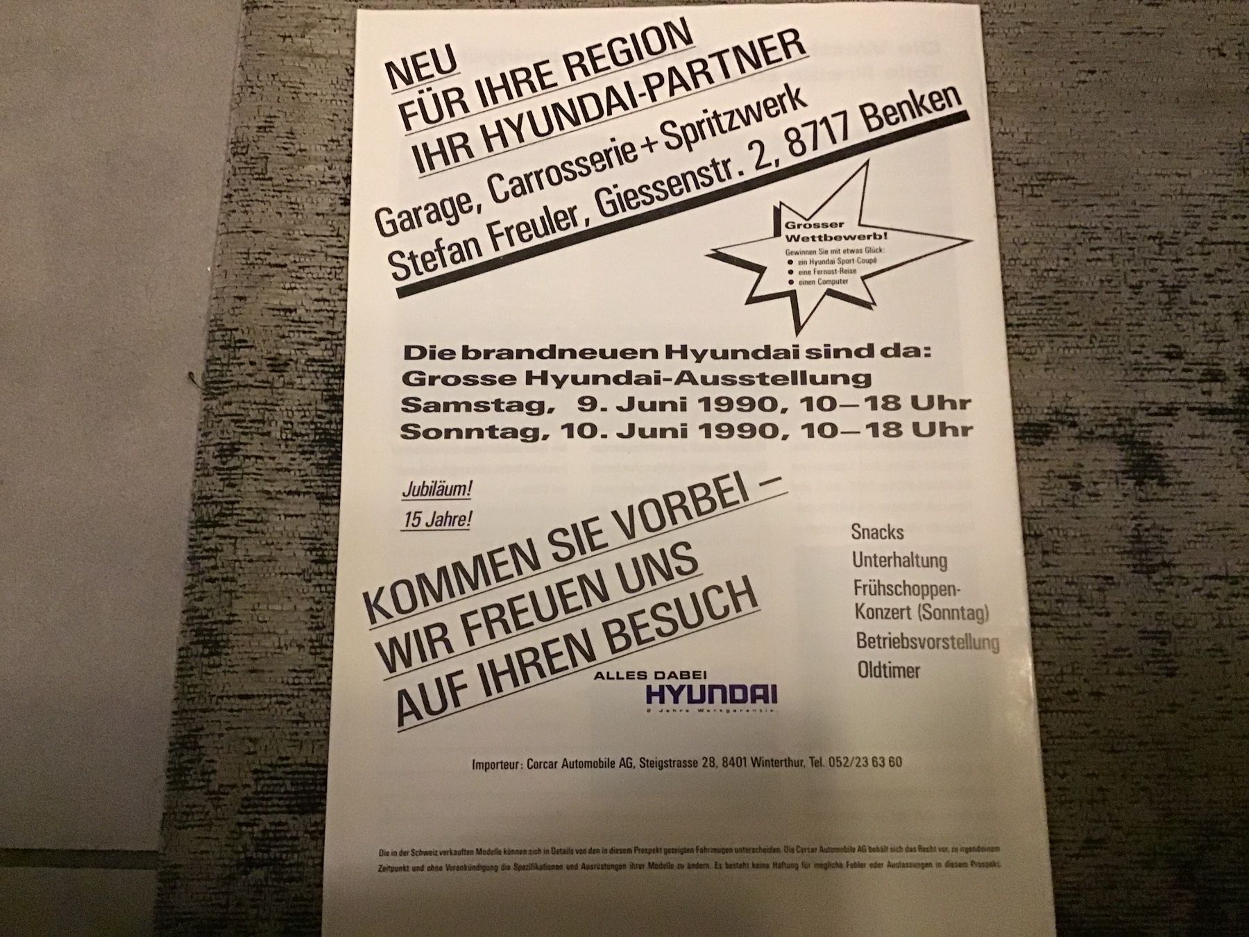 Hyundai Documenti: Hyundai Programm Verkaufsprospekt 20 Seiten, 1990 – Usato da Scherzingen venduto da Starseller62 6