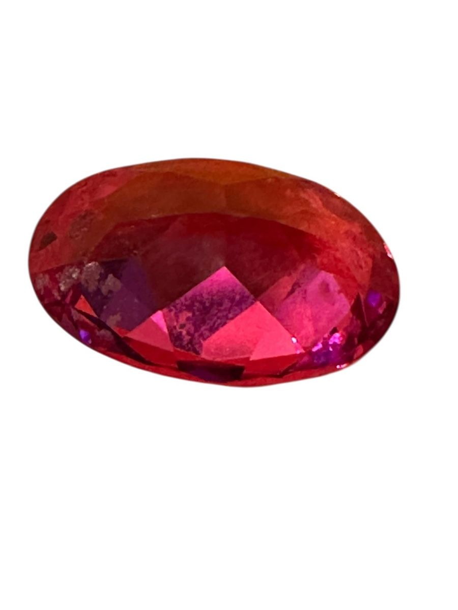 Pietre preziose: Oval cut Red Gemstone - RUBIN synthetic – Usato da Lausanne venduto da artnouveau04 5
