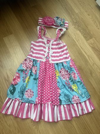 Dress and Headband Set, Size 5-6, Perfect for Spring!