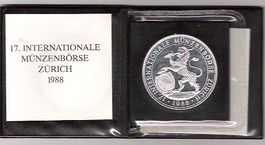 BOURSE INTERNATIONALE ZÜRICH 1988 1 ONCE ARGENT (RARE)