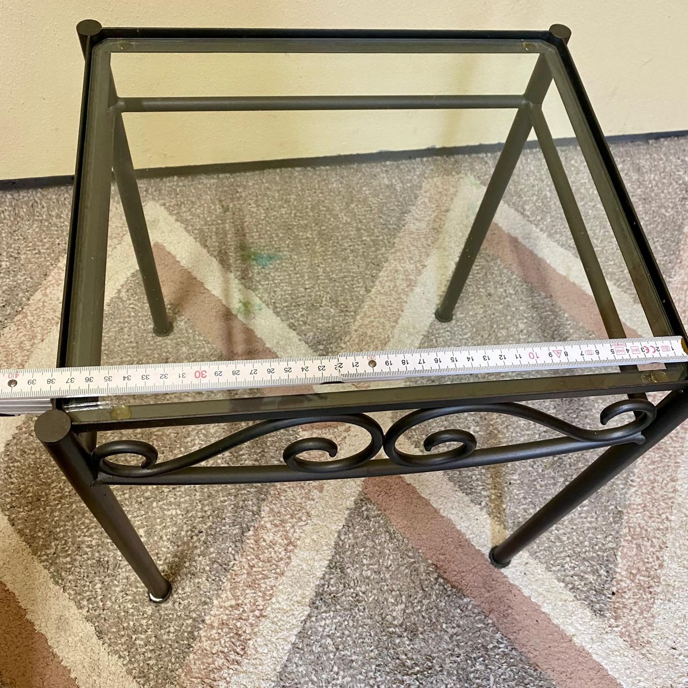 Comodini: Beistelltisch, Metall/Glas – Usato da Krauchthal venduto da SamsPuce 3