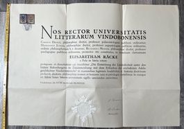 Urkunde Universität Wien 1923
