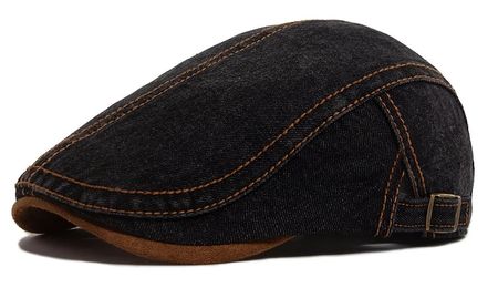 Denim Baskenmütze Patchwork Black Retro-Stil - Béret jeans