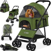 Hundewagen 2in1 faltbar bis 20Kg khaki