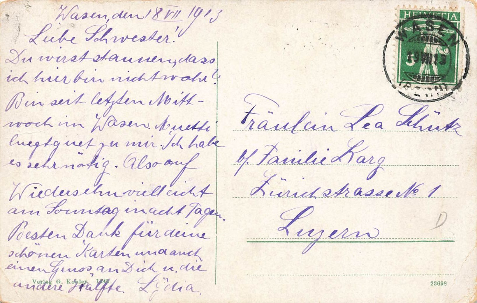 Cartoline postali: Wasen im Emmental – Usato da Schwyz venduto da Seffi56 1