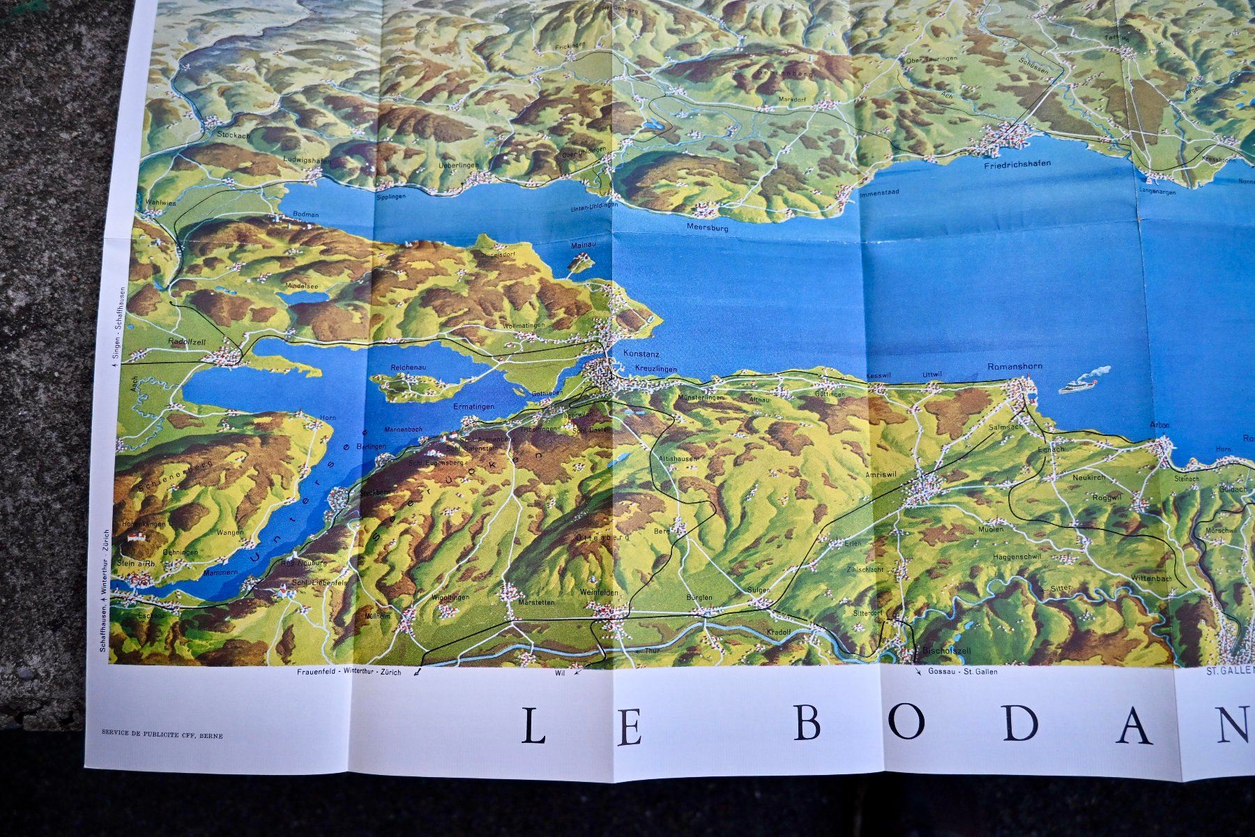 Documenti: SBB CFF Prospekt Sur le Bodan Bodensee 1949 panorama bieder – Usato da Pfaffhausen venduto da mono_rec 5
