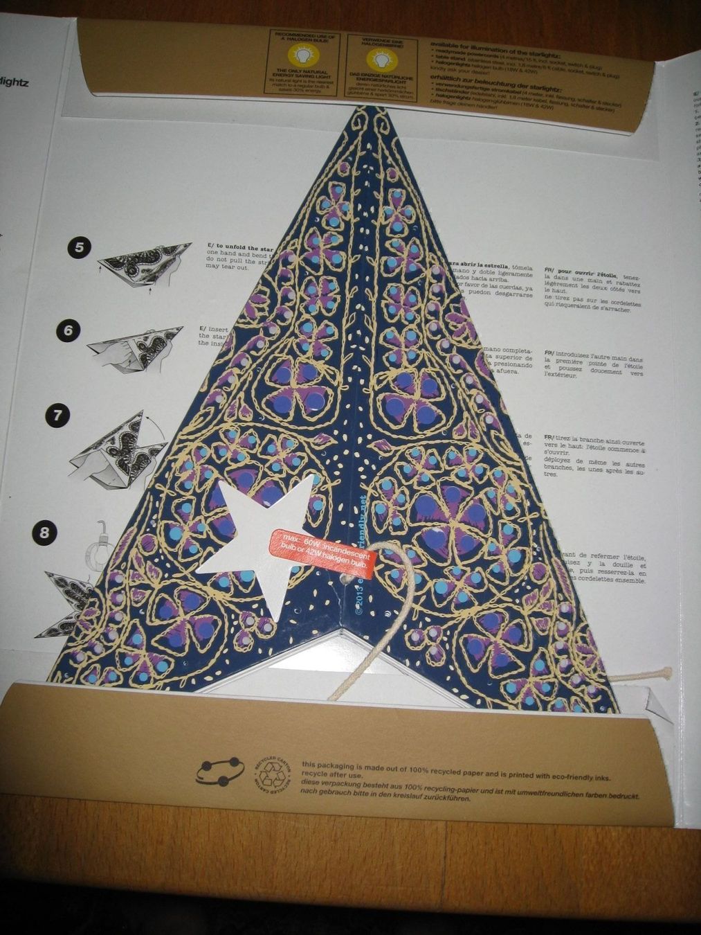 Tutte le decorazioni: starlightz-Papierstern m. schönem Muster – Difettoso da Flüelen venduto da Diversicum-Shop 1