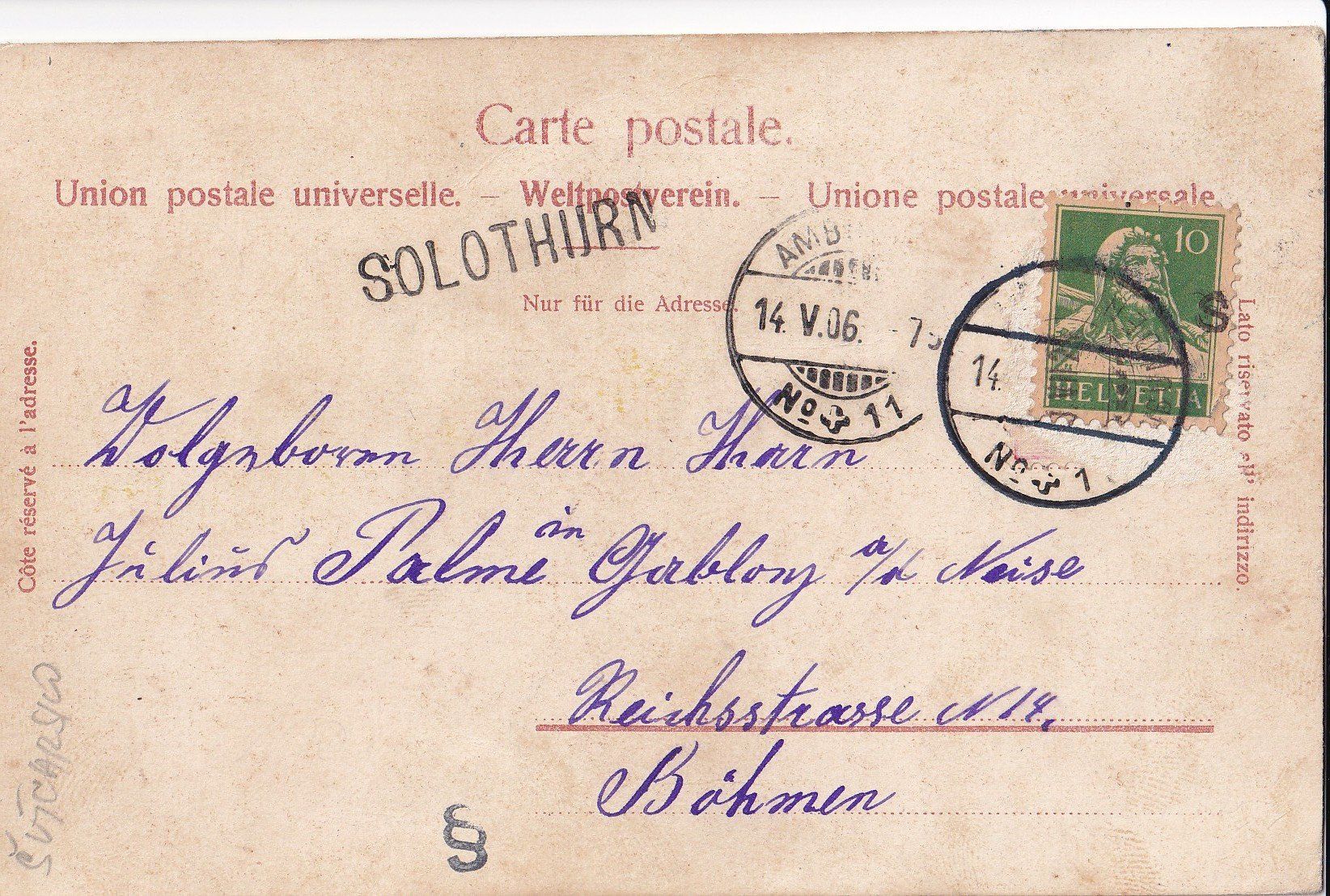 Cartoline postali: Solothurn Teilansicht mit Baseltor – Usato da Olten venduto da clotaldi 1