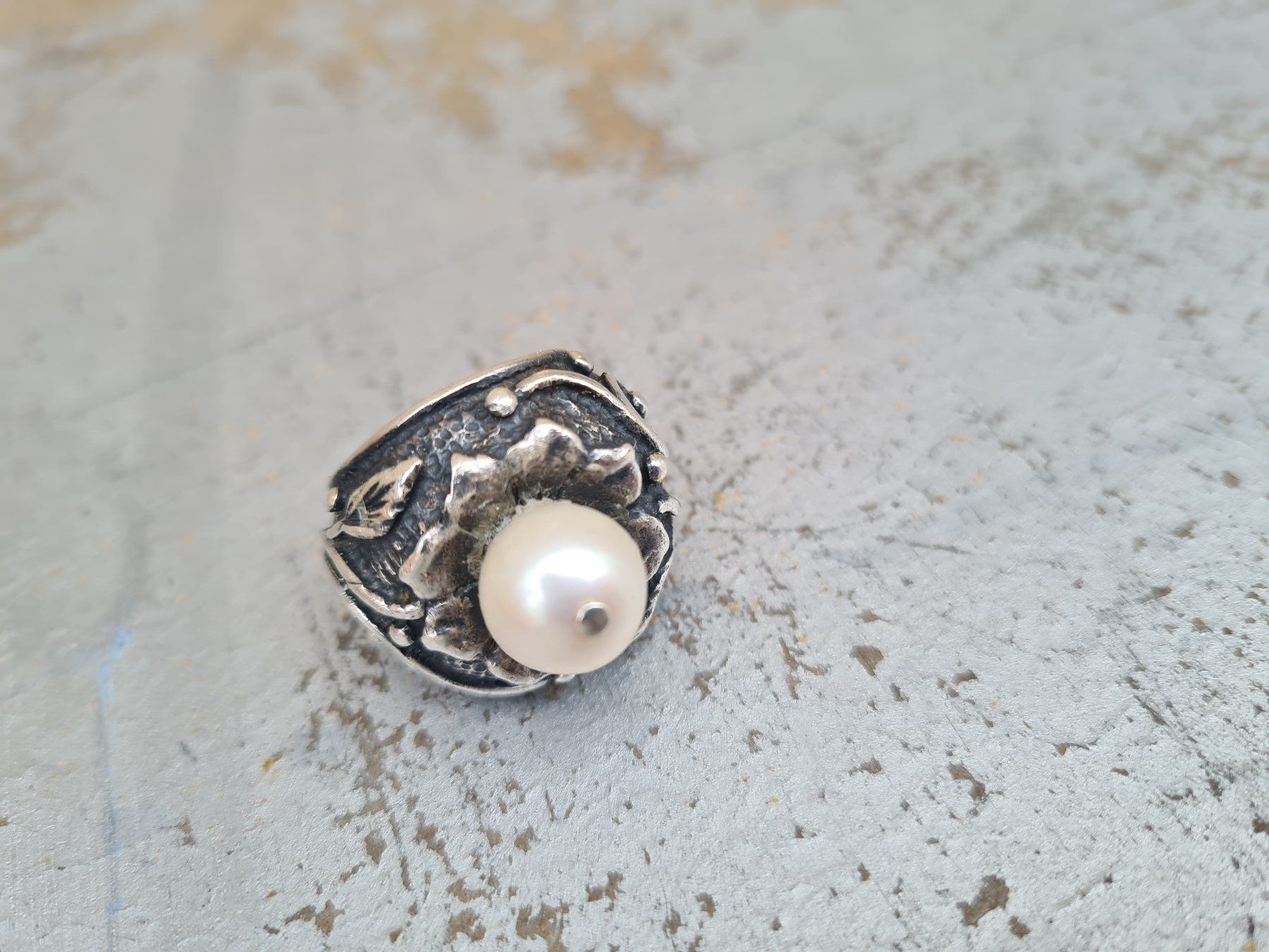 Anelli: Schmuck: Silber-Ring mit Zuchtperle-Nr. 8 – Usato da Romanshorn venduto da Rachacha 2