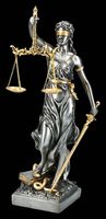 Justitia FigurGöttin der Gerechtigkeit in Silber u. Gold