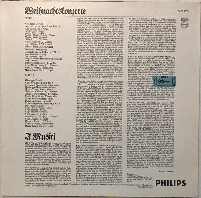Dischi in vinile: Corelli/Manfredini/Torelli/Locatelli - Weihnachtskonzert (LP – Usato da Grüningen venduto da Qgtr5J8a 1