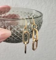 Goldfarbene Kettenglieder Ohrringe + Armband - Neuwertig! ✨