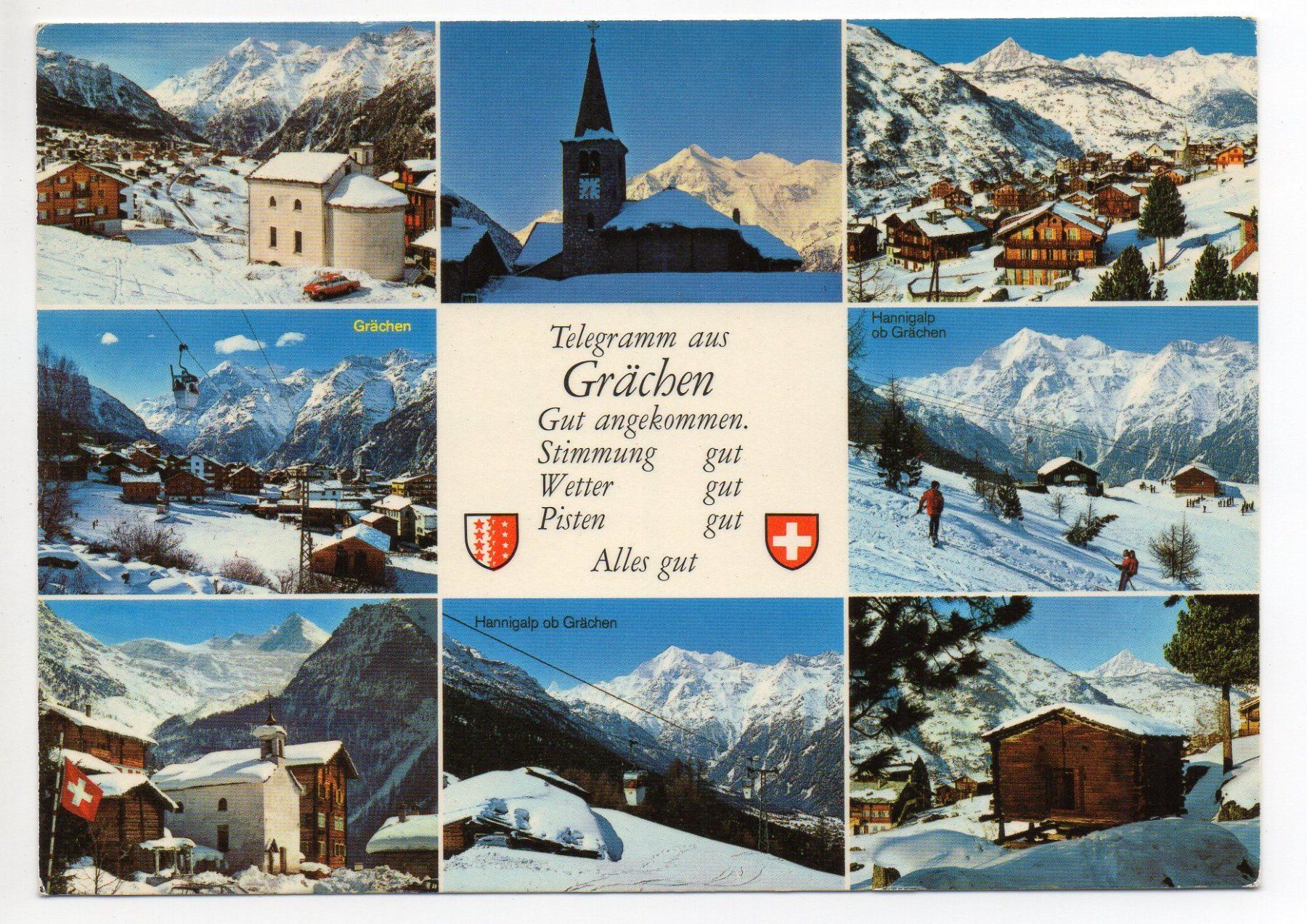 Cartoline postali: Telegramm aus GRÄCHEN – Usato da Jona venduto da philajona