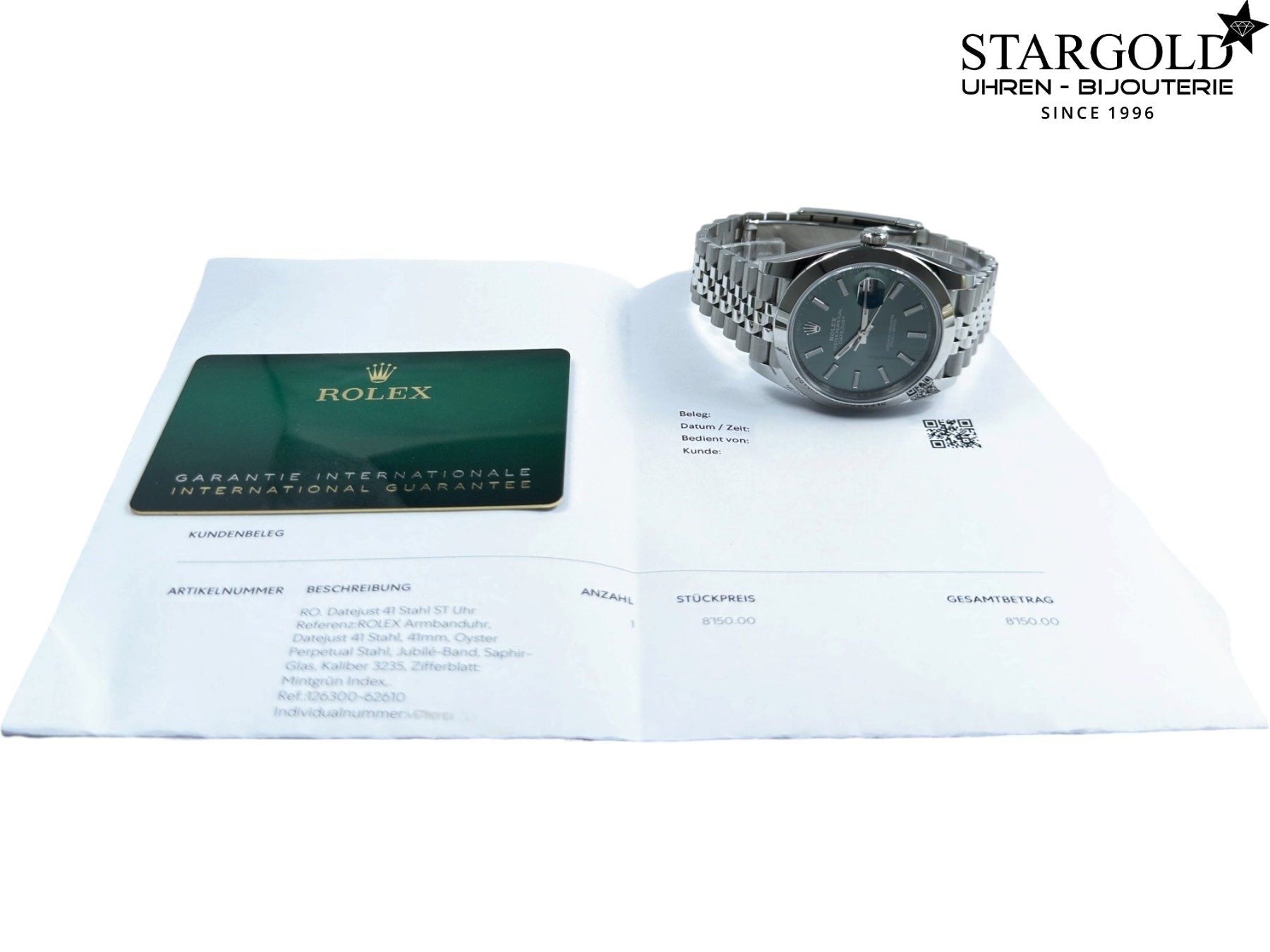Rolex Orologi: Rolex Datejust 41 grün - 126300 – Usato da Zürich venduto da Stargold-Uhren 8