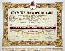 Compagnie Française de Tahiti SA, Papeete - 1929