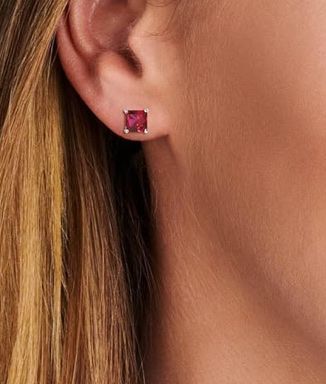 Orecchini pendenti & Orecchini a lobo: Ohrringe aus Weissgold und Rubin – Nuovo e nell'imballaggio originale da Hemmental venduto da Zirconwelt 2