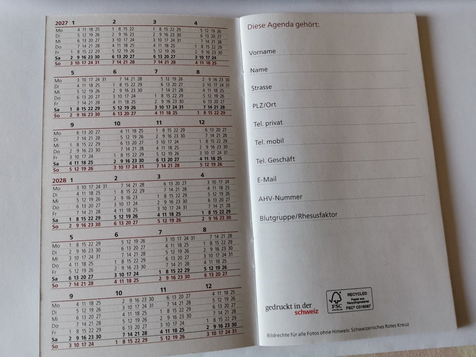 Kalender: Agenda 2027 – Neu (gemäss Beschreibung) aus Dornach von Hei50 1