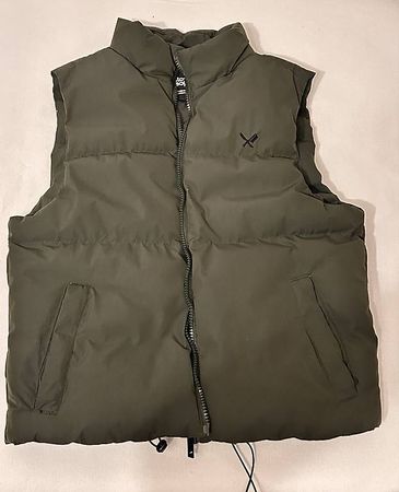 Distorted People Weste / Gilet in Khaki grün Gr.M