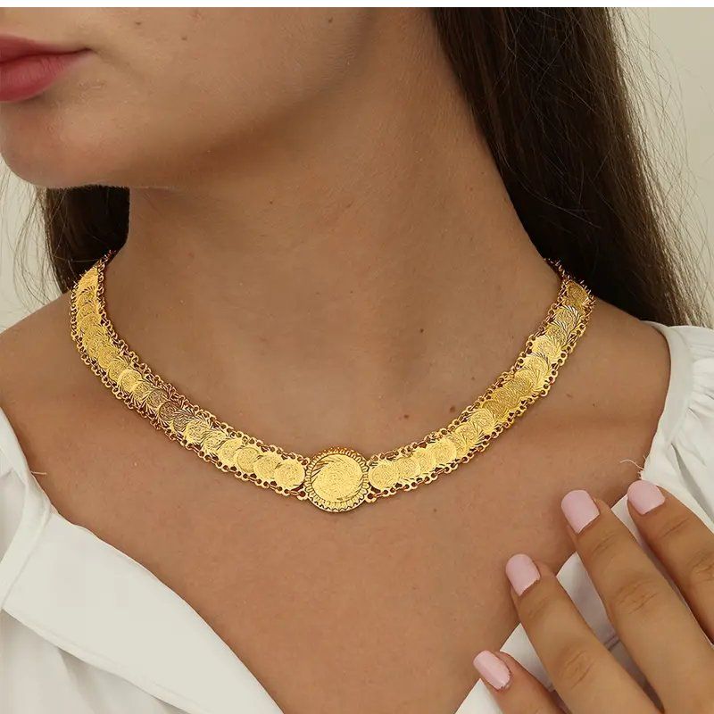 Ketten: Münzkette,  Statement- Kette 18 Karat vergoldet – Neu und originalverpackt aus Glattbrugg von glu_qt2b 2