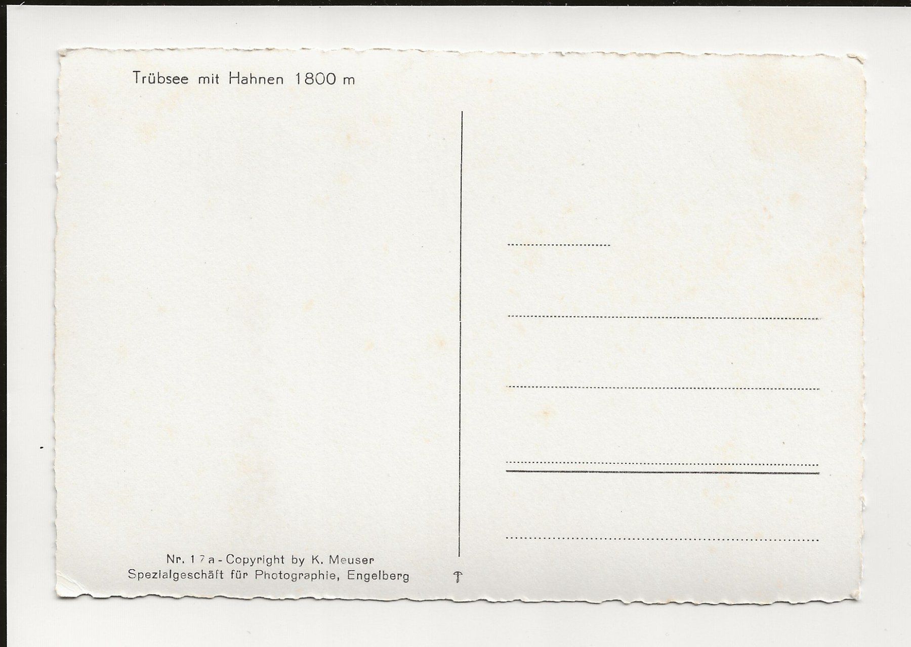 Cartoline postali: AK ca. 1950 Trübsee mit Hahnen 1800m – Usato da Greifensee venduto da 315WDO 1