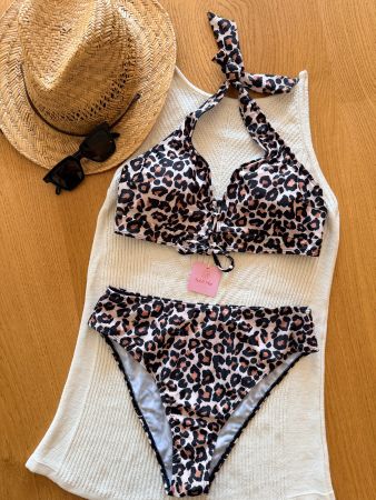 Chic Leopard High Waist Bikini Set L – Neu – Gratis Versand