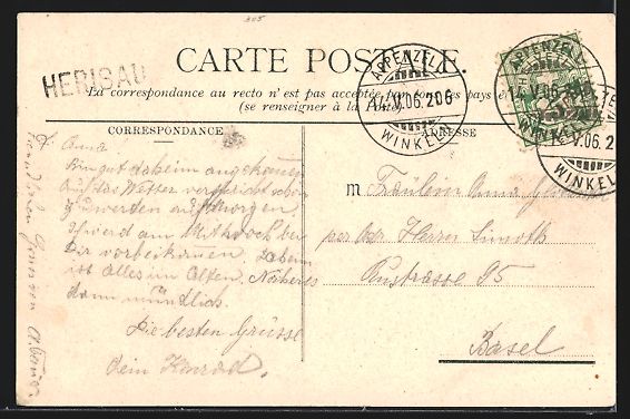 Cartoline postali: AK Herisau, Ortsansicht mit Säntis – Usato da Berlin venduto da bartko-reher 1