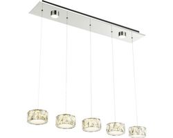 LED Hängeleuchte Glaskristalle chrom 48W