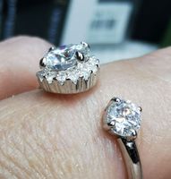 Bague argent avec diamants de moissanite de 0,7 ct GRA
