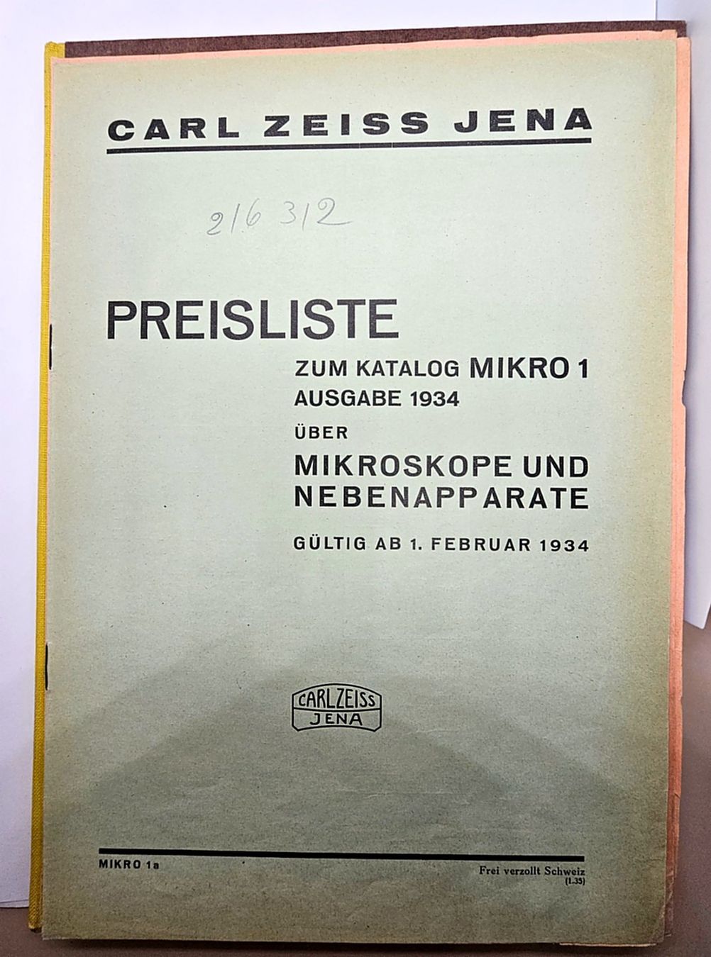 Bücher: Katalog ZEISS-MIKROSKOPE 1939 – Gebraucht aus Esslingen von Hombi3 5