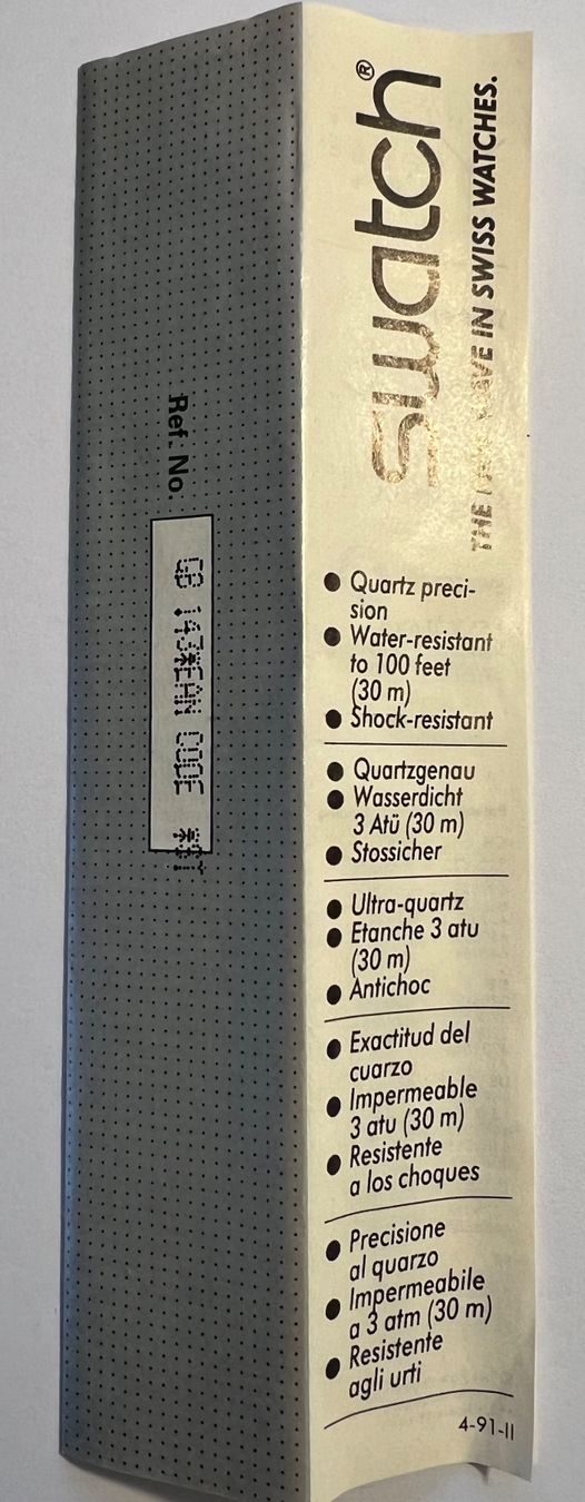 Swatch Orologi: VINTAGE - SWATCH GB 143 “EAN CODE” (1992) – Nuovo e nell'imballaggio originale da Thalheim AG venduto da Cox-51 6
