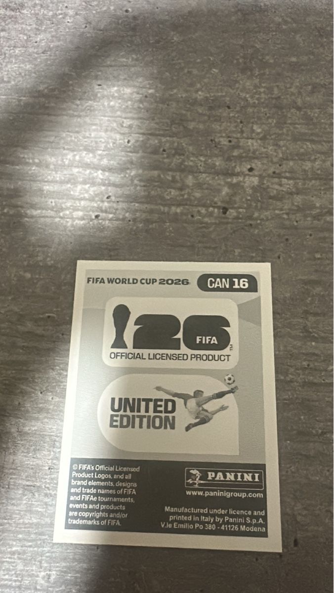 Panini Sammelbilder & Trading cards: CAN 16 , FIFA WORLD CUP 2026 PANINI  – Neu (gemäss Beschreibung) aus Frauenfeld von 1PegPeg1 1