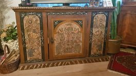 Antike Kommode, handbemalt, massiv Holz