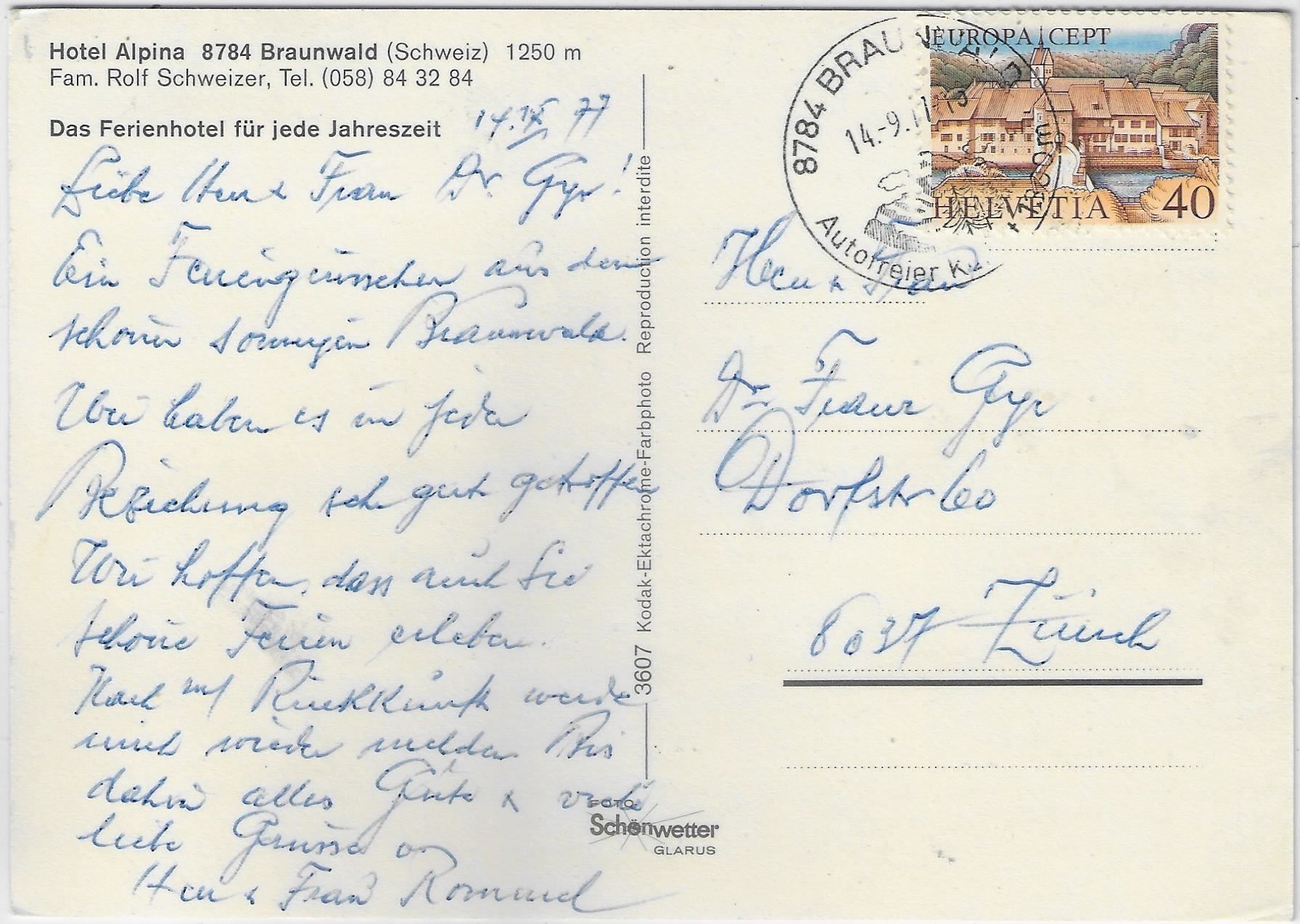 Cartoline postali: Hotel Alpina - Braunwald – Usato da Ettingen venduto da Kartenplanet 1