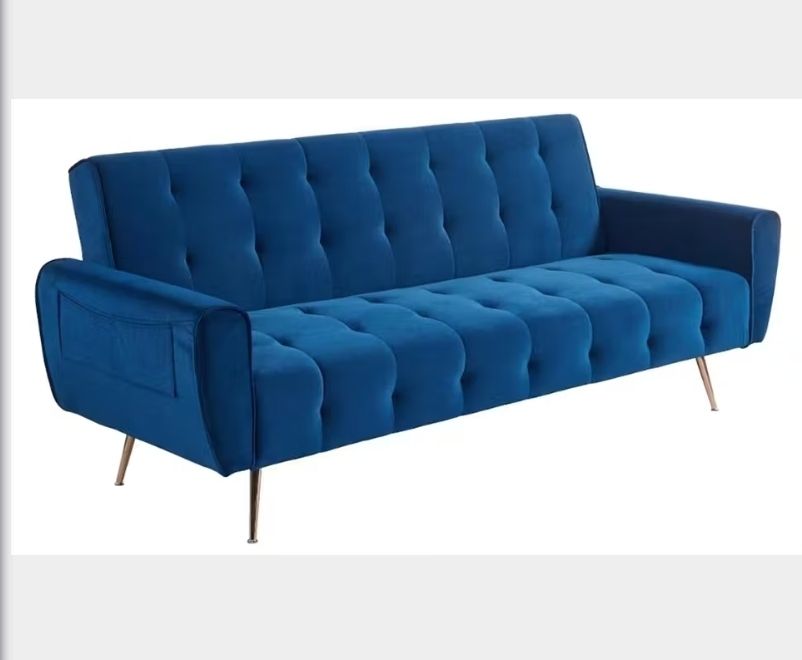 Sofas: Schlafsofa Klappsofa 3-Sitzer Samt Dunkelblau POLANI – D'occasion à Tägerwilen par Paulinha06 2