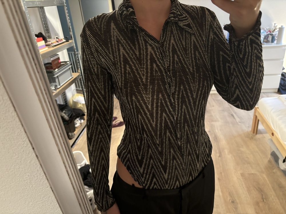 Damenbluse Mit Spitze & Knopfdetails - Elegante Langarm-Bluse Große Größen