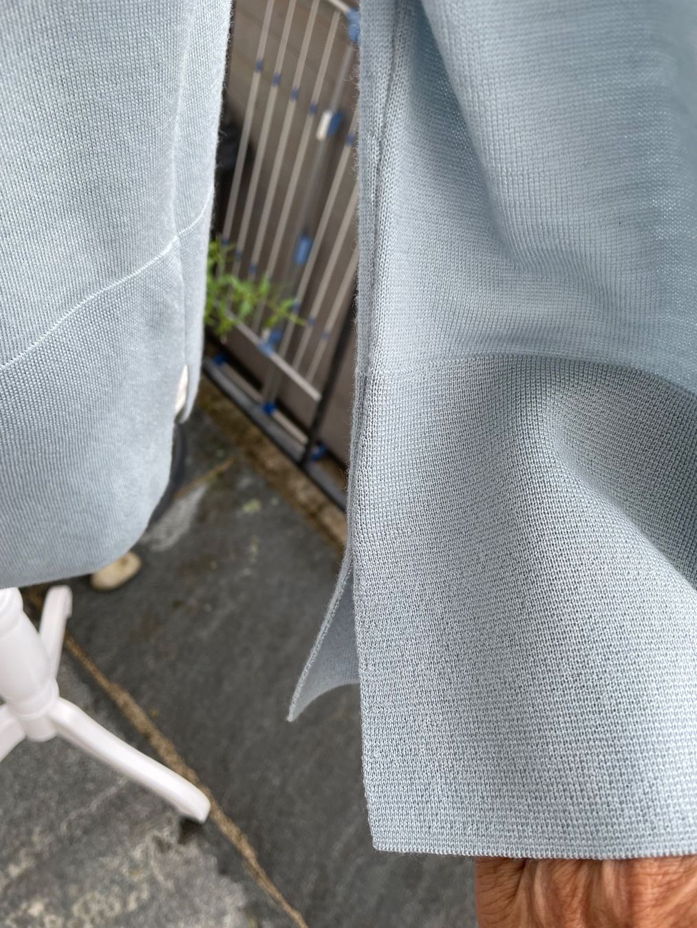 Vestes: Stahlblaue Strickjacke FFC 100% feine Wolle – D'occasion à Zürich par Pamuk04 5