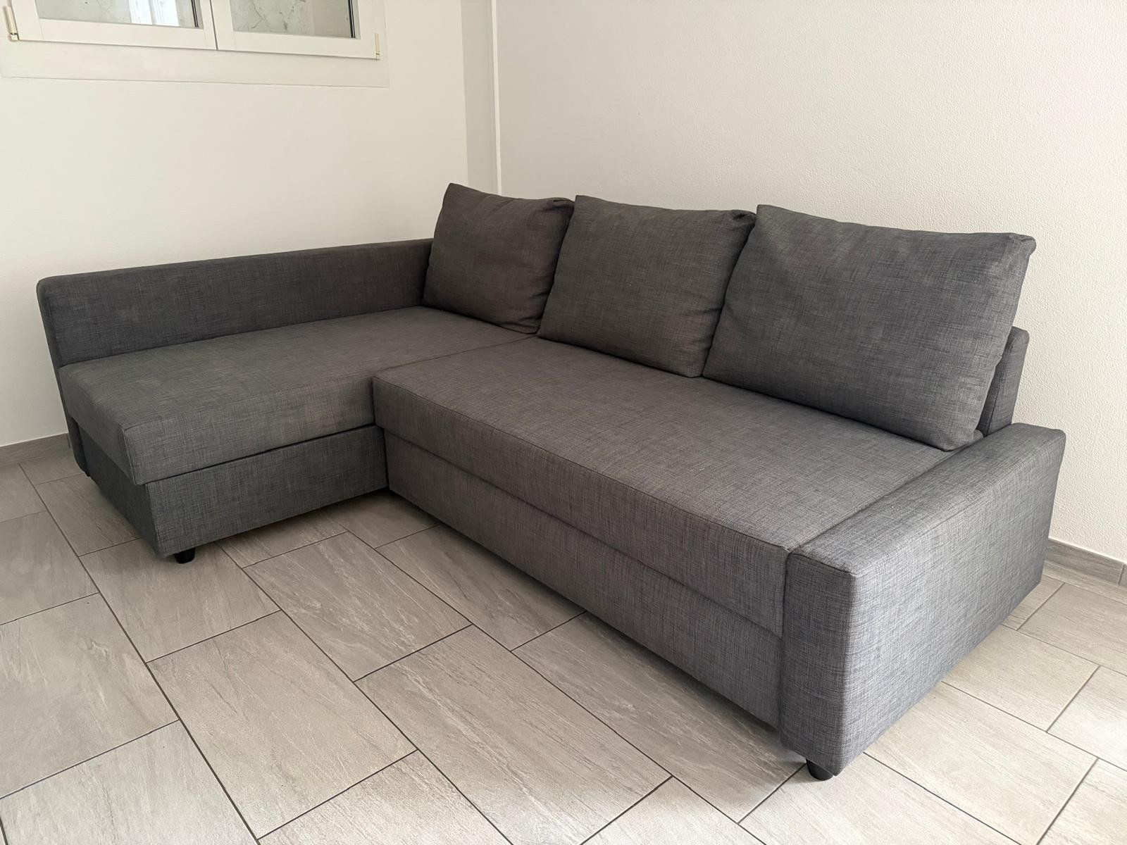 Ikea Divani: 3-er Bettsofa mit Récamiere links – Usato da Wettswil venduto da Gecko0809 1
