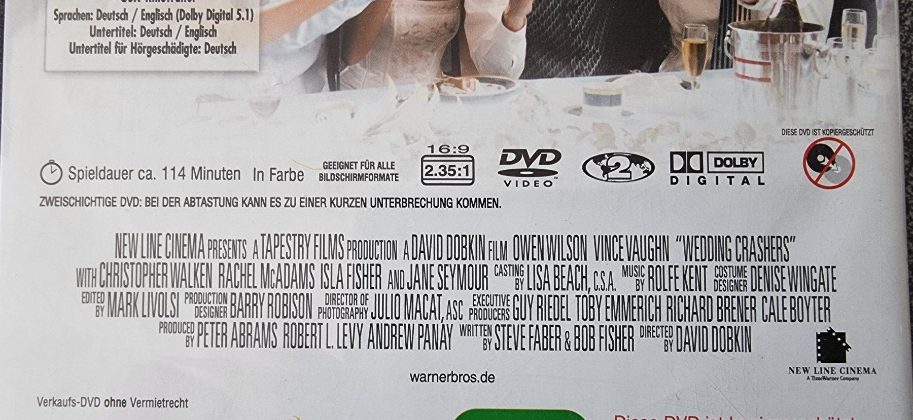 Tutti i DVDs: DVD Die Hochzeits-Crasher / Owen Wilson – Usato da Oetwil am See venduto da fineli2 1