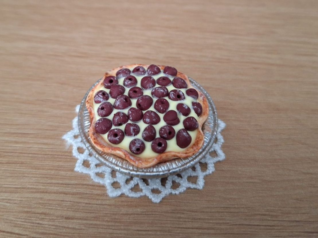 Case e mobili per bambole: Handmade Kirschenwähe 4cm – Nuovo (secondo la descrizione) da Zürich venduto da HandmadeTinyFood 2
