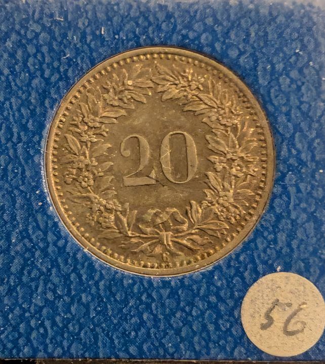 Tutti le monete: 20 Rappen 1956 – Usato da Arch venduto da coinsandmore 1